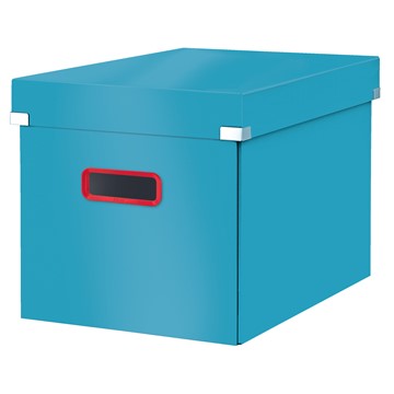 Leitz 53470061 - Click & Store Cosy Aufbewahrungs- und Transportbox Cube Groß (Für A4), Sanftes Blau