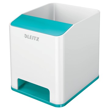 Leitz 53631051 - WOW Sound Stifteköcher Duo Colour, Eisblau