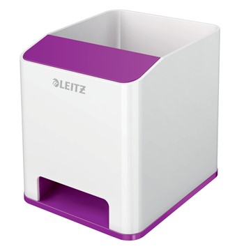 Leitz 53631062 - WOW Sound Stifteköcher Duo Colour, Violett