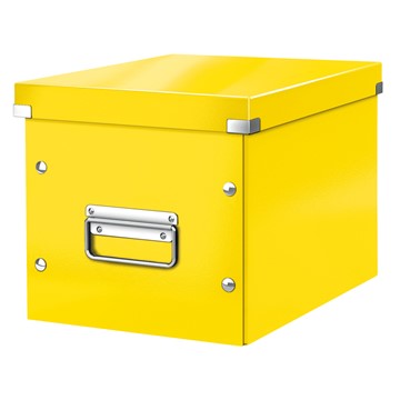 Leitz 61090016 - Click & Store Aufbewahrungs- und Transportbox Cube Mittel, Gelb