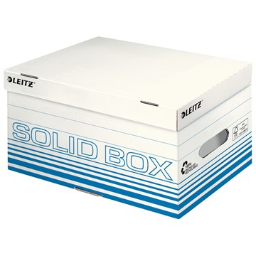 Leitz 61170030 - Solid Box Aufbewahrungs- und Transport-Schachtel mit Klappdeckel, Größe S, Hellblau, 10 Stück