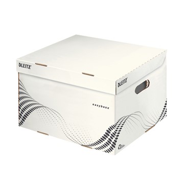 Leitz 61360000 - easyboxx Aufbewahrungs- und Transport-Schachtel mit Deckel, Größe M, Weiß, 15 Stück