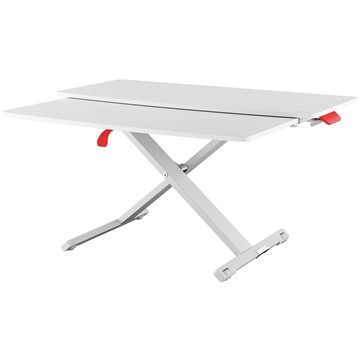 Leitz 65320085 - Ergo Cosy Höhenverstellbarer Sitz-/Steh-Schreibtischaufsatz mit ausziehbarer Tastaturablage, Grau