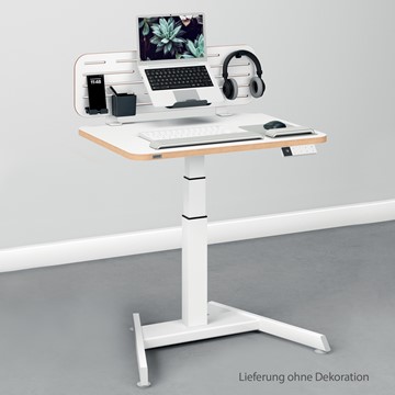 Leitz 6534Bu01 - Ergo Workstation-Set: Kleiner Elektrischer höhenverstellbarer Sitz-/Steh-Schreibtisch mit Pegboard Schreibtisch-Organizer