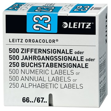 Leitz 67531030 - Orgacolor® Jahrgangssignale auf Rolle, Aufdruck 23, hellblau