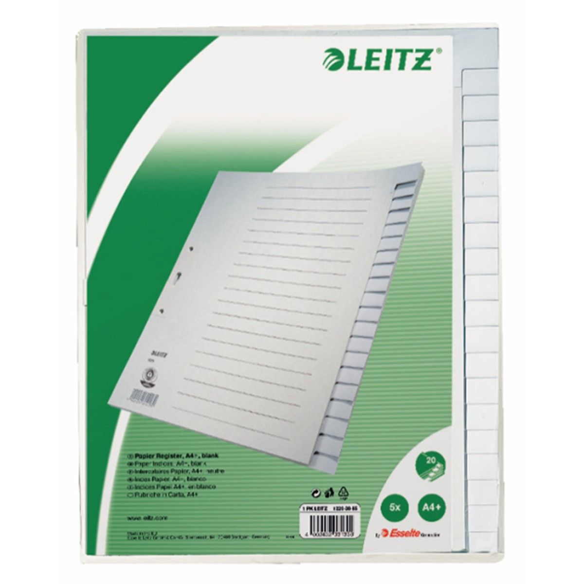 LEITZ Répertoire papier gris A4 13360085 A-Z, 240x65x200mm 540