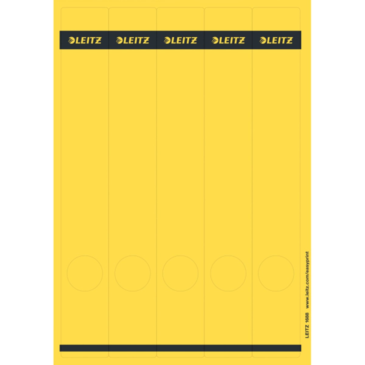 Leitz Pc Ruckenschilder Fur Qualitats Ordner 180 Lang Schmal Gelb 16 00 15
