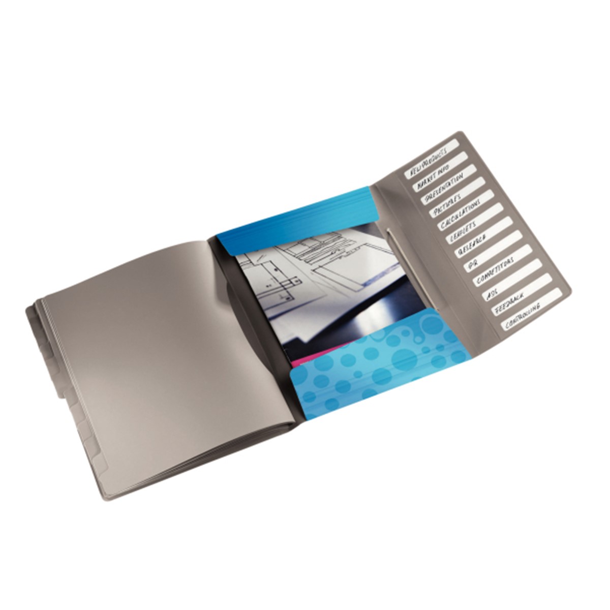 Leitz 4570 Ordnungsmappe Solid PP 12 Fächer schwarz