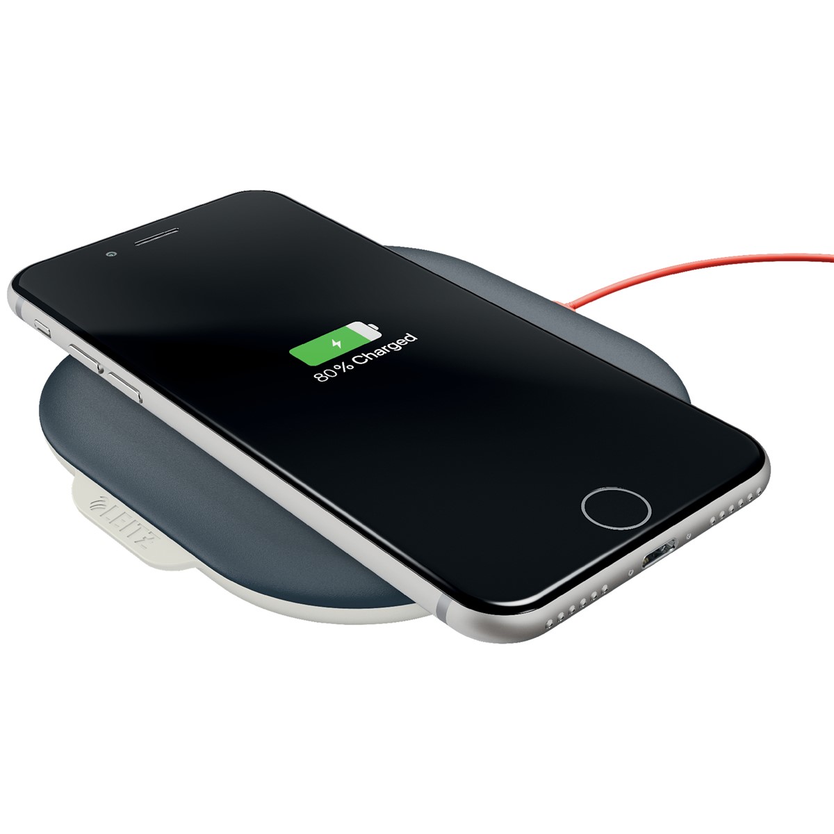 Konix Fiji Kabelloses Qi-Ladegerät - 10 W Schnellladen, Schwarz/grau, Für IPhone, Samsung Galaxy & Mehr