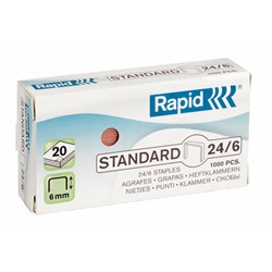 Rapid Standard Heftklammern 24/6, Schenkellänge 6 mm, 1000 Stück