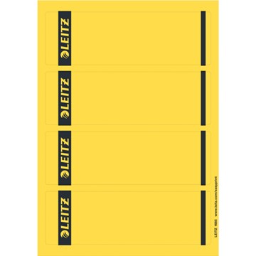 Leitz 16852015 - PC Rückenschilder für Qualitäts-Ordner 180° (Standard und Hartpappe), kurz, breit, Gelb
