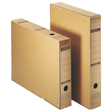 Leitz 60840000 - Premium Archiv-Schachtel mit Verschlusslasche, Naturbraun