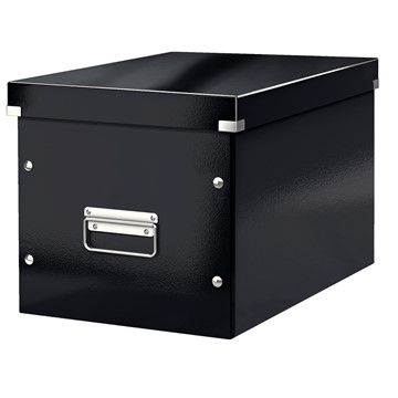 Leitz 61080095 - Click & Store Aufbewahrungs- und Transportbox Cube Groß, Schwarz