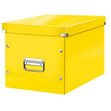 Leitz 61080016 - Click & Store Aufbewahrungs- und Transportbox Cube Groß, Gelb